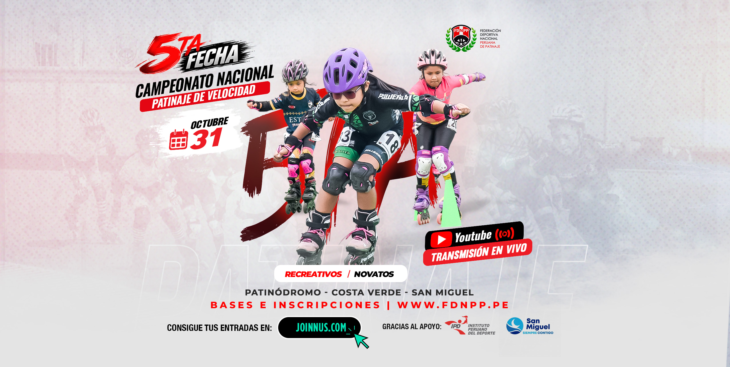 5ta Fecha de Patinaje Recreativo 2026 para niños desde los 5 años en San Miguel